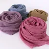 Women crinkle hijab scarf muslim soft pleat scarves cotton lightweight wraps shawls stretchy headband long pashmina