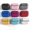 Luksusowy brokat PU Leather Case dla Airpods Pro Akcesoria słuchawkowe Pokrywa ochronna z hakiem do AirPod Air Pod 1 2 Gen 3 Skin Fashion Sparkle Shinny Projekt