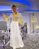 Arabski satynowy suknie wieczorowe rozszerzone rękawy złota koronka syrenka balki Robe de soiré Tradycyjne Kosowo Vestidos