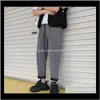 Mens kläder kläder dropp leverans 2021 Streetwear Yellow Plaid Joggers Casual Rak Harem Män Koreanska Hip Hop Track Pants Plus Size GRSL0