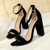 Kleid Schuhe 2021 Sexy High Heels Frauen Pumpen Komfort Block Damen Schnalle Weibliche Sandalen