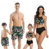Rodzinny strój kąpielowy bikini plaża mama i ja ubrania stroje wyglądają matka córka s męska dzieci kąpielowe spodenki 210429