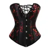 Bustiers Corsets Robes Sexy Femmes Burlesque Overbust Corset Lingerie Avec Jupe Ensemble Victorien Floral Corselet Costume Grande Taille Mode