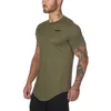 Novos Homens Manga Curta Malha T-Shirt Ginásios de Verão Moda Fitness Fitness Bodybuilding Apertado T Camiseta Macho Slim Fit Camiseta Homme 210421