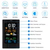 Trådlös väderstation inomhus utomhus väderprognoser med sensor digital termometer hygrometer bildskärm med väckarklocka 210719