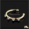 Rings & Studs Drop Delivery 2021 Gold Sier Stainless Steel Crystal Rhinestone Ring Nostril Hoop Nose Body Piercing Jewelry Ph8Yt