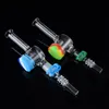 6 Inch Glass Bong Nector Collector Kit Hookahs 10mm 14mm Quartz Nail Keck Clip &Silicone Container Glass Pipe Dab Straw Oil Rigs NC17