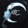 Män Hip Hop T Shirt Lightning Skull Moon Streetwear T-shirt Oversize Hiphop Loose Tshirts Sommar Kortärmad Tees Bomull 210726