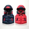 Winter warm 3-11 12 jaar tiener kerstcadeau verdikking bovenkleding jas kleur patchwork hooded vest voor kinderen jongens meisjes 210701