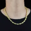 Высококачественная цепь Prong Set Solitaire желтый CZ Tennis цепь ожерелье мужчины со льдом из Bling Crystal Charm Hip Hop мода ювелирные изделия X0509