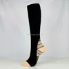 Chaussettes hautes noires à Compression pour hommes et femmes, bas de sport pour course à pied en plein air, randonnée, Football