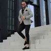 Kostium Homme Casual Gray Men Suits Business Man Blazers Mężczyzna noszenie Slim Fit Tuxedo 2 sztuki kurtka pant x0909