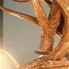 الثريات Nirdic Candle Antler LED الثريا الإضاءة الأمريكية الراتنج الراتنج الراتنج العلوي القلادة المطبخ الداخلي لتركيبات المطبخ المطبخ Luminaria