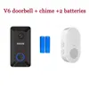 Wireless 720P EKEN V6 WIFI Smart Boorbell كاميرا فيديو سحابة تخزين باب جرس المنزل الأمن المنزل إنترفون في الوقت الحقيقي في اتجاهين للرؤية الليلية