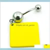 Bell Moda Brzuch Przycisk Ze Stali Nierdzewnej Barbell Dangle Yellow Signage Z List Paminy Pierścionki Body Piercing Biżuteria Dojazdowa 20