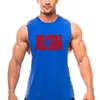 Muscleguys kläder sommar män tank toppar mode o-nacke ärmlös tryck väst manlig bomull fitness man sportkläder gym tee its 210421