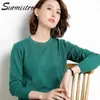 S-3XL suéter de punto de talla grande para mujer primavera Otoño Invierno coreano damas sólido Tricot Jumper pulóver femenino 210421