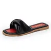 Summer casual color matching women's sandals soft PU leather flat slippers cross-tie decoration beach slippers 37-42