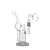 8inch Super Vortex Glass Bong Recycler dab oil Rig 14mm joint smoking Water Pipes inline filter with glass oil burner pipe and banger nail