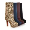 Mode Femme Sur Les Bottes Au Genou Hiver Hautes Femmes Plateforme Talons Longues Dames Chaussures Plus Taille 47 210911