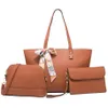Модные простые женские сумки мода три частей набор чистый цвет дизайн леди сумка на открытом воздухе на открытом воздухе. Большая емкости дамская сумка