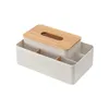 Aufbewahrungsboxen Bins Tissue Box Halter mit Bambusabdeckung Kreative moderne Desktop-Fernbedienung Organizer für Home Office340w