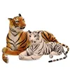 Simulação bonito tigre leopardo pantera brinquedo de pelúcia macio animais de pelúcia simulação tigre branco jaguar boneca crianças presente q07274135667