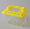 NEWLittle Pet Rabbit House Mini Clear Hamster Cage Cute Transparent Plastic Goldfish Turtle Bowl With Portable Handle Many Colors EWA5530