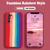 Ciecz Silicone Case dla Samsung A52 A72 A32 A12 A51 A71 A31 S21 Plus S10 S9 S8 Uwaga 10 plus miękka osłona tęcza