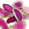 Gold Plated Irregular Shape Natural Geode Stone Agate Pendant Necklace for Gift