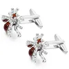 Hawson Crystal Bee Cufflinks i ćwieki Ustaw mężczyźni Tuxedo Luksusowa Party Prezent Pszczoła z Pudełko Spinki do mankietów dla mężczyzn