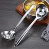 Cucchiai 2 pezzi Set di scolapasta per mestolo in acciaio inossidabile Pentole per posate per cucina Accessori per utensili da cucina con cucchiaio a manico lungo