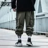 URSPORTTECH noir Cargo pantalon hommes Hip Hop automne sarouel Streetwear Harajuku survêtement pantalon de survêtement coton pantalon homme pantalon 220311