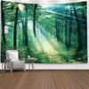 Aggcual Beautiful natural scenery tapestry wall hanging woods printed Wall Cloth Art Wall Home Decoration Mural Beach mat tap122 210609