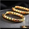 Hie Jewelryfashion Luxury Design Micro Stripe Colorful Zircone Geometrico Vintage Esotico Ovale Orecchini a cerchio Dff0527 Drop Delivery 2021 Fa4Sd