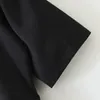 Yaz Kadın Gömlek Elbise Cepler Kısa Kollu Turn-down Yaka Poplin Siyah ES Kadın Zarif Rahat Vestidos 210513
