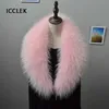 2021 FUX FUR CLARAR 100% Wysokiej jakości luksusowe futrzane szalik kobiety mężczyźni kurtki kołnierzyki płaszcza szal okłada panie zimowe ciepłe szaliki H0923