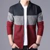 Herfst winterjas mannen warme kasjmier casual wol rits slank fit fleece jas jurk knitwear mannelijke 210928