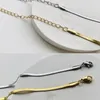 Charm Women Chain Choker Necklace Stainless Steel Gold Silve Color Flat Herringbone Chokers Link for Girls 4mm Y04207522811