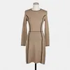 Knit dress korea Ladies long sleeve autumn celebrities Sexy Night club Party Warm Dresses for women clothing fashion 210602