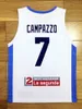 Custom Facundo Campazzo # 7 Team Argentinië Basketbal Jersey Printed White Blue Any Name Number Size XS-4XL Topkwaliteit