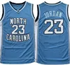 Kuzey Carolina Erkekler Tar Topuklu 23 Michael Jersey UNC Koleji Basketbol Giyim Formaları Siyah Beyaz Mavi Gömlek