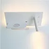 ZEROUNO Moderne EL Applique Murale Appliques Luminaire Chambre Tête De Lit Lampe De Lecture Nuit LED Chargeur USB Sans Fil Lumières Rétroéclairées 210724