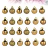 Party Decoration 24pcs 4cm Julgran Hängande bollar Plasthängen Ornaments dekorationer (Golden)