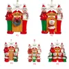 Blanks Resin Christmas Decoration DIY Christmas Family Ornaments of Snowman Bear Santa Elk 2 3 4 5 6 Heads Xmas Tree Pendants XD24916