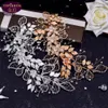 Tiara de diamante de casamento nupcial com folhas vazadas Headwear de noiva Strass com joias de casamento Acessórios de cabelo Diamond Br270w