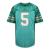 # 5 Ray Finkle Ace Ventura Movie Jersey Verde Teal 100% Ed Ray Finkle Camisas de futebol retrô personalizadas