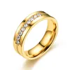 Para ze stali nierdzewnej Pierścień Złoty Kolor Ślub Ringowanie Pierścienie Dla Kobiet Mężczyźni Palec Biżuteria Prezent G1125