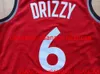 Zszyty Rare Drake „Drizzy” #6 Jersey Jersey Custom Men Men Kobiet Jersey Basketball Jersey XS-5xl 6xl