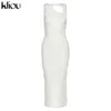 Kliou Sexy Maxi Dress Women Spring Active Irregular Shape Streetwear Sleeveless Skinny Slim Bodycon Vestido Sense of Design Hot Y1204